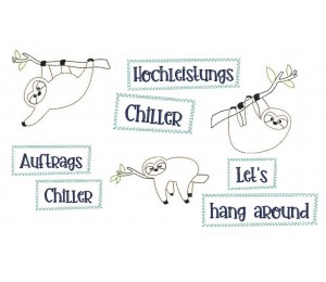 Stickserie - Faultiere Fansenappli